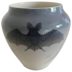 Bing & Grondahl Art Nouveau Vase with Three Bats #4443/5