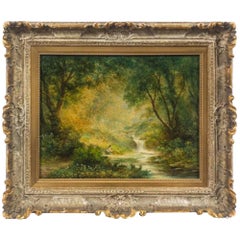 Continental School 'Late 19th century' Forest Landscape with Figure