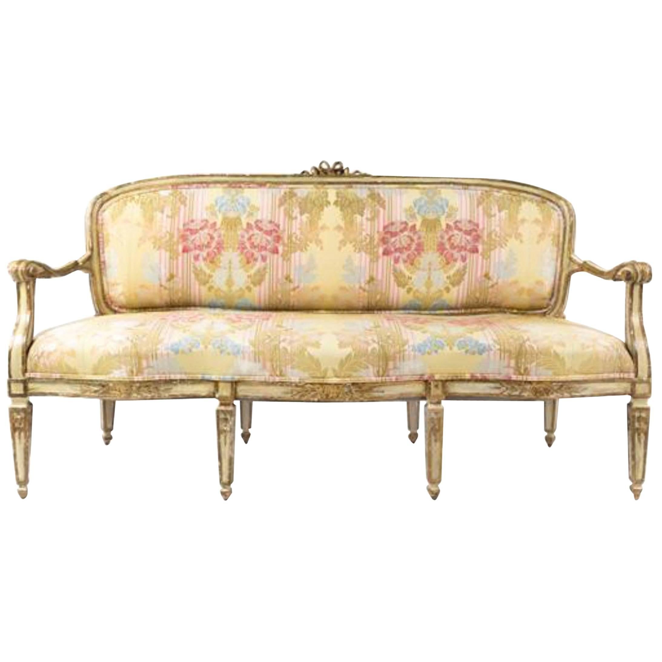 Italian Painted and Parcel-Gilt Settee, 18th Century