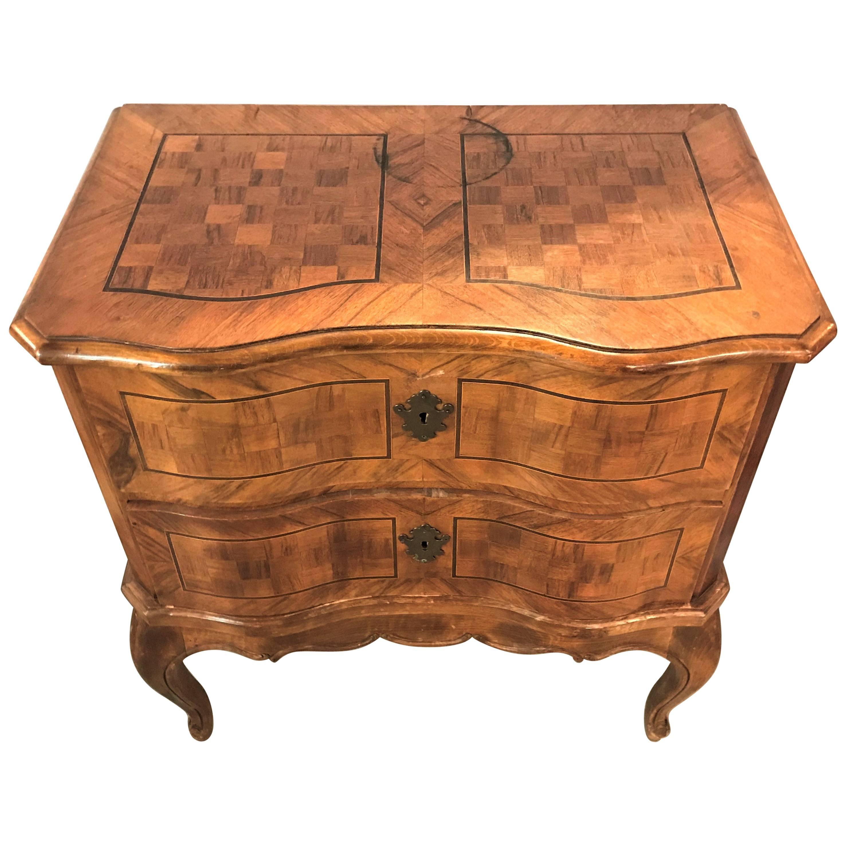An Italian Ebony and Inlaid Continental Commode / Nightstand, 19th Century