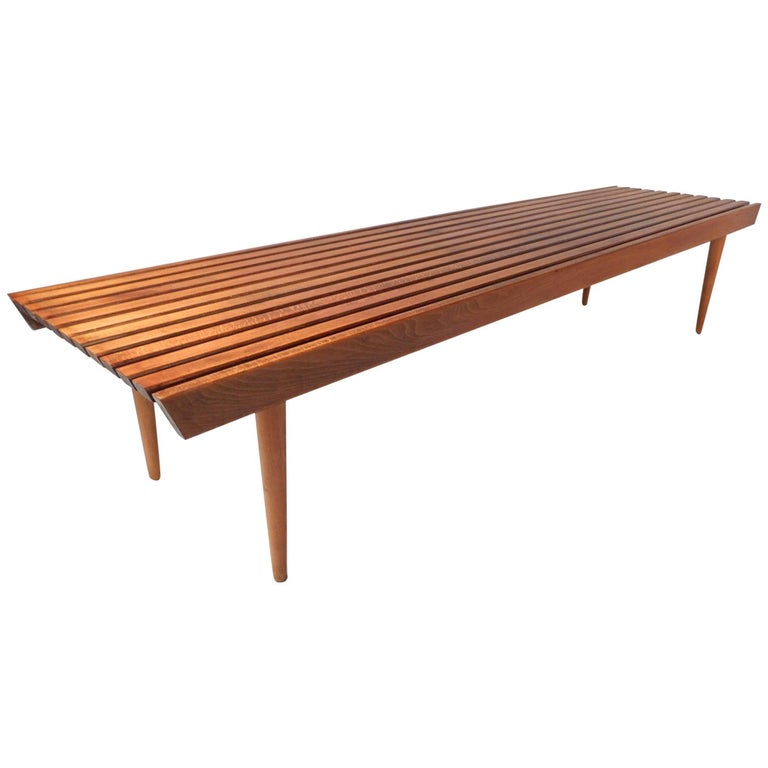 Mid Century Modern Walnut Slat Bench For Sale At 1stdibs