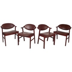 Ensemble de 4 chaises danoises vintage en bois de rose par Schou Andersen
