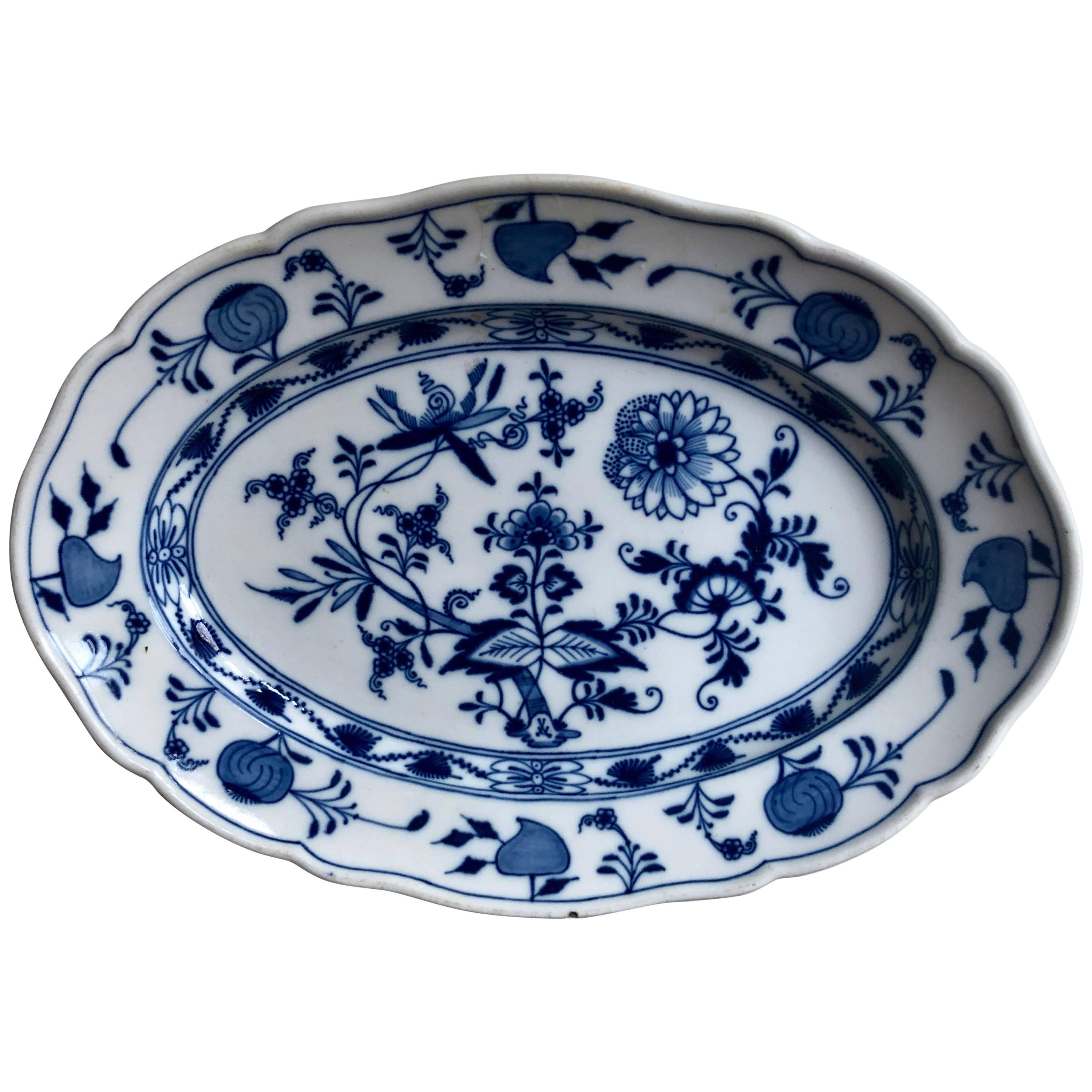Late 19th Century Meissen Porcelain Blue Onion Platter