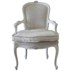 20th Century Carved and Painted Louis XV Style Country French Chair