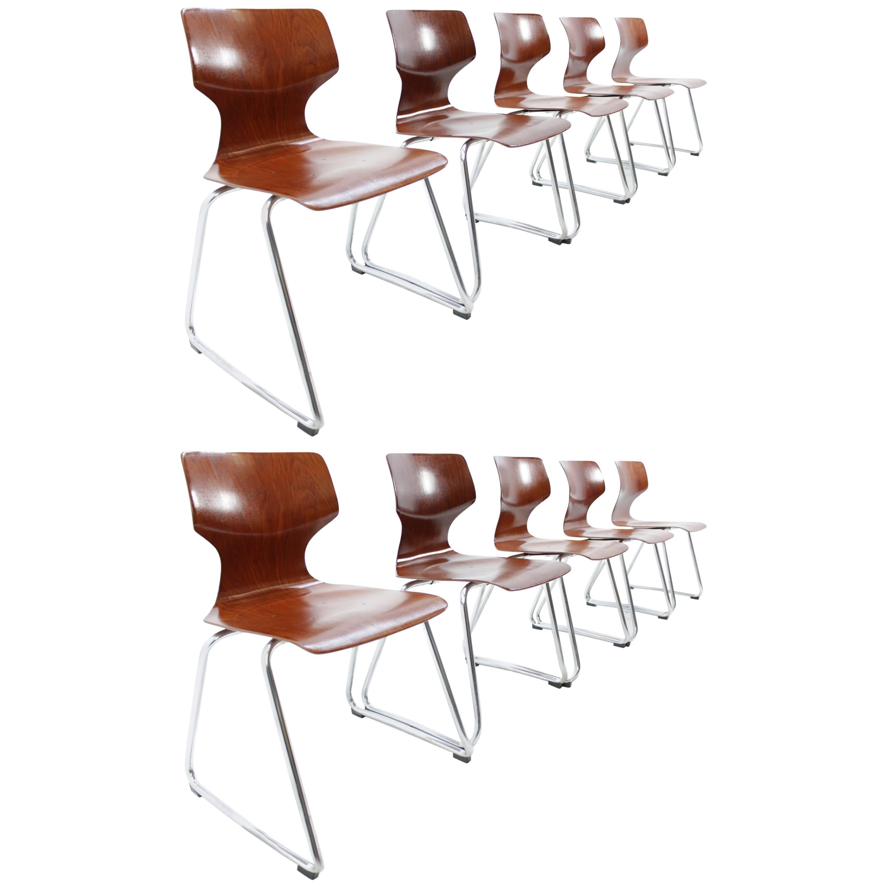 Set of Ten Design Dining Chairs, Flötotto
