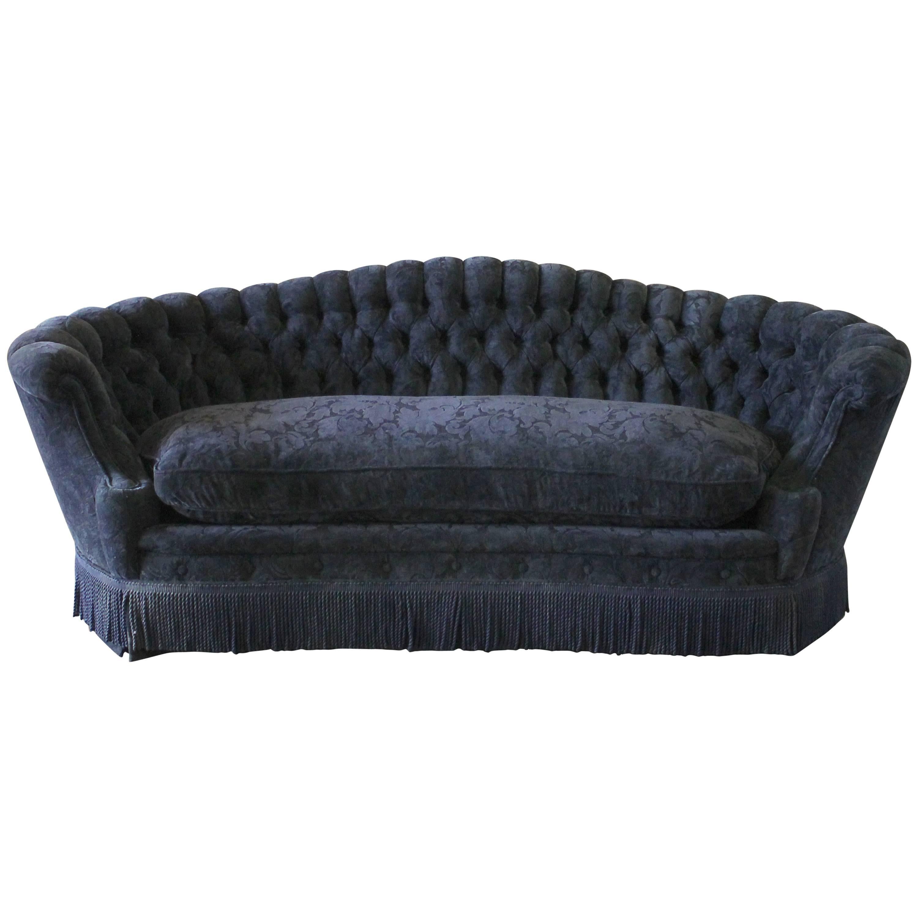 Vintage Button Tufted Victorian Style Sofa