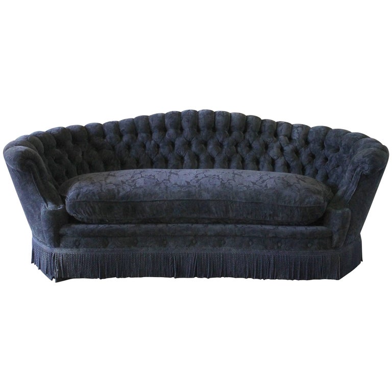 Vintage Button Tufted Victorian Style Sofa at 1stDibs