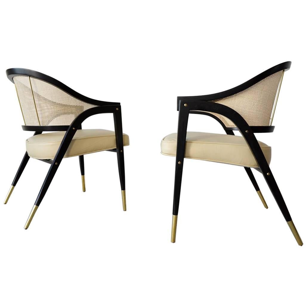 Pair of Edward Wormley for Dunbar 5480 Sculpted Lounge Chairs, circa 1955