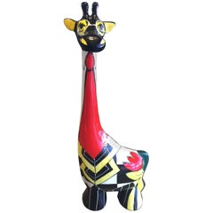 Vintage Colorful Ceramic Giraffe by Turov Art of Russia