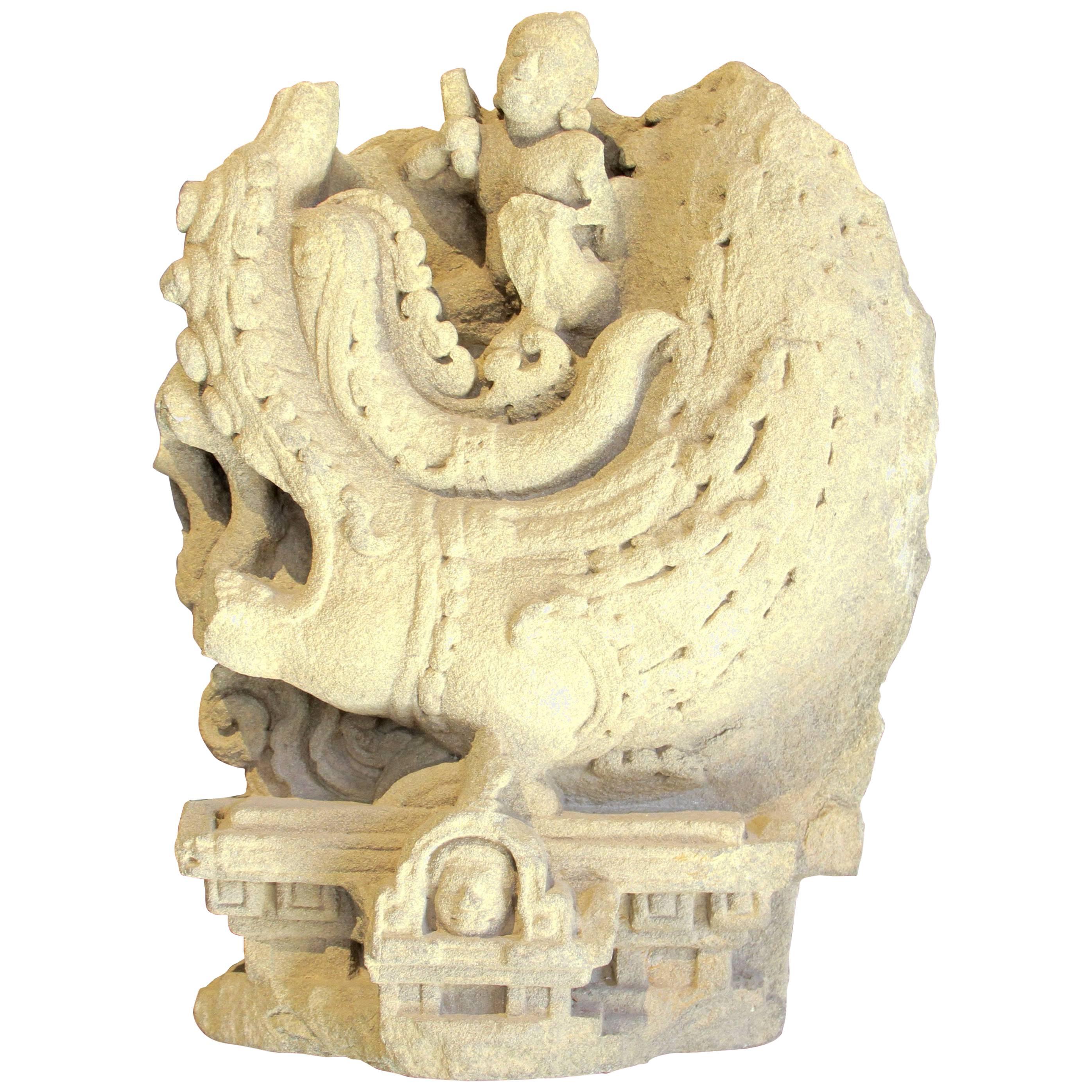 Sandstone Sculpture of Makara 11th Century Champa Vietnam For Sale