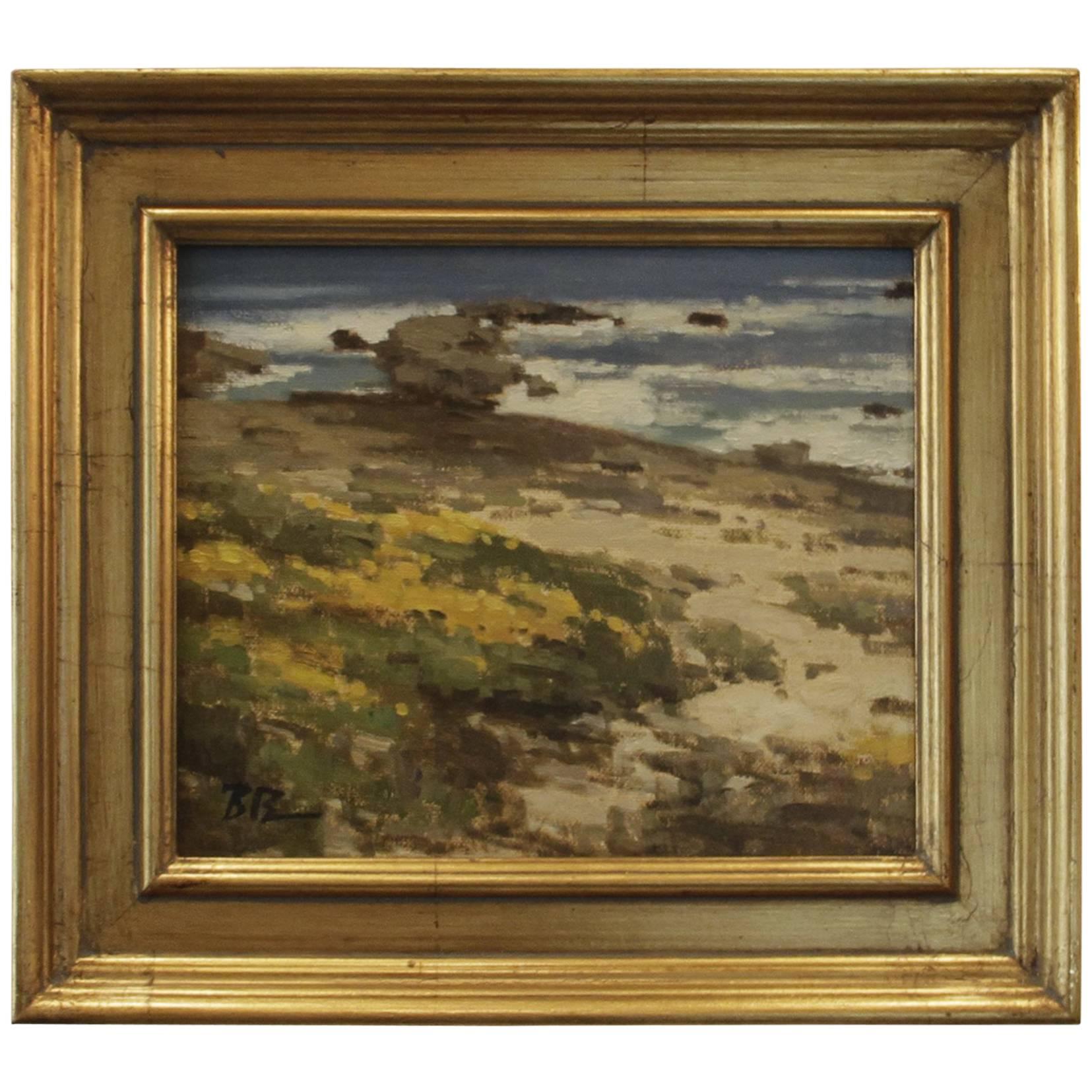 Brian Blood California Impressionist Ocean Coastal Colors Oil Painting Framed For Sale