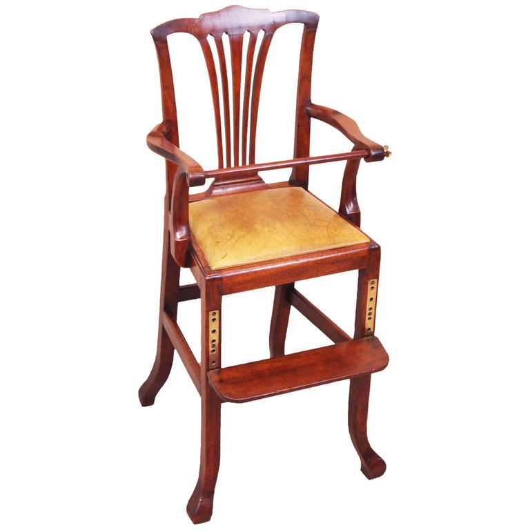Antique Georgian Mahogany Childs High Chair For At 1stdibs Antique Georgian Mahogany Childs High Chair For