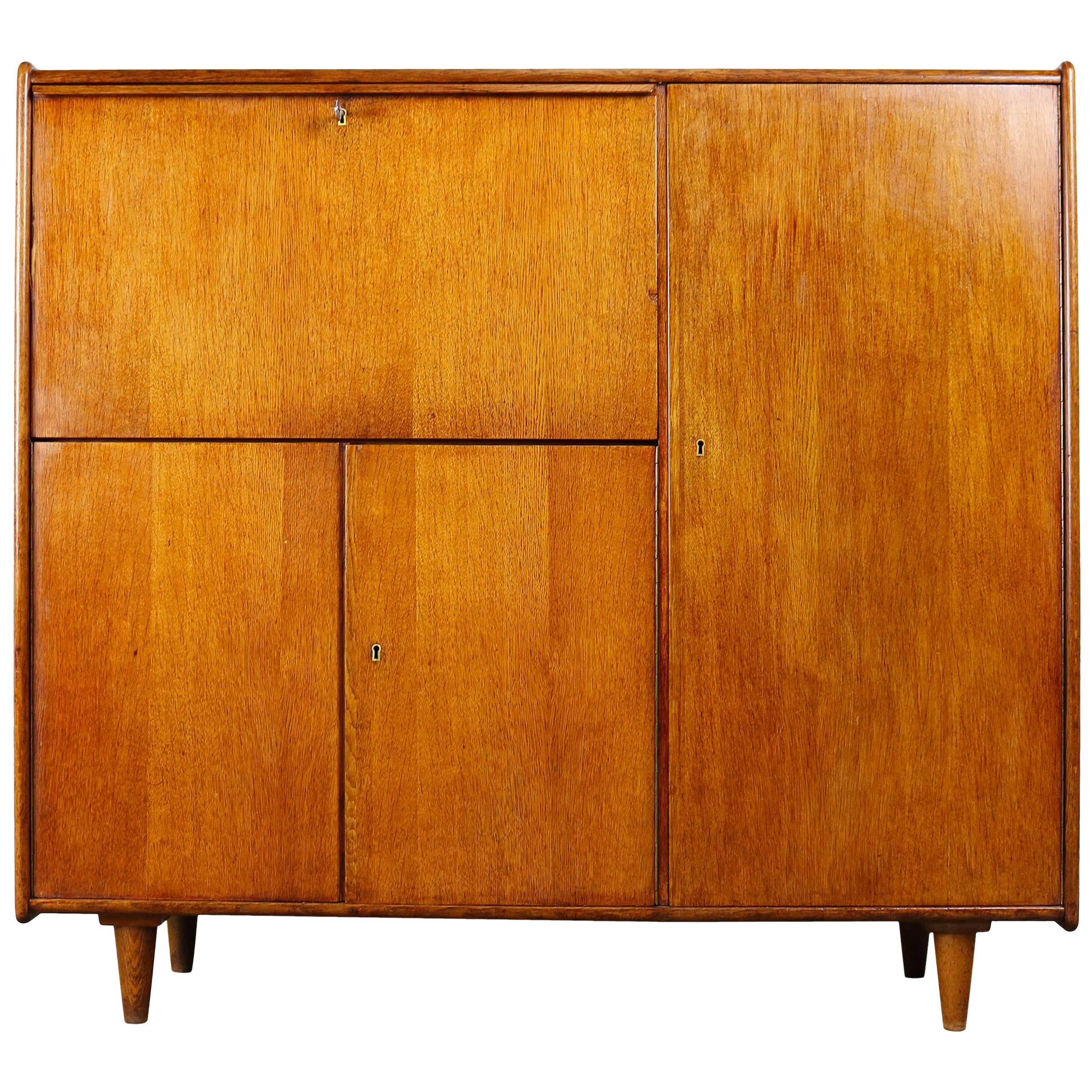 Rare Oak Series Secretaire by Cees Braakman for UMS Pastoe, 1948 Brown Beige