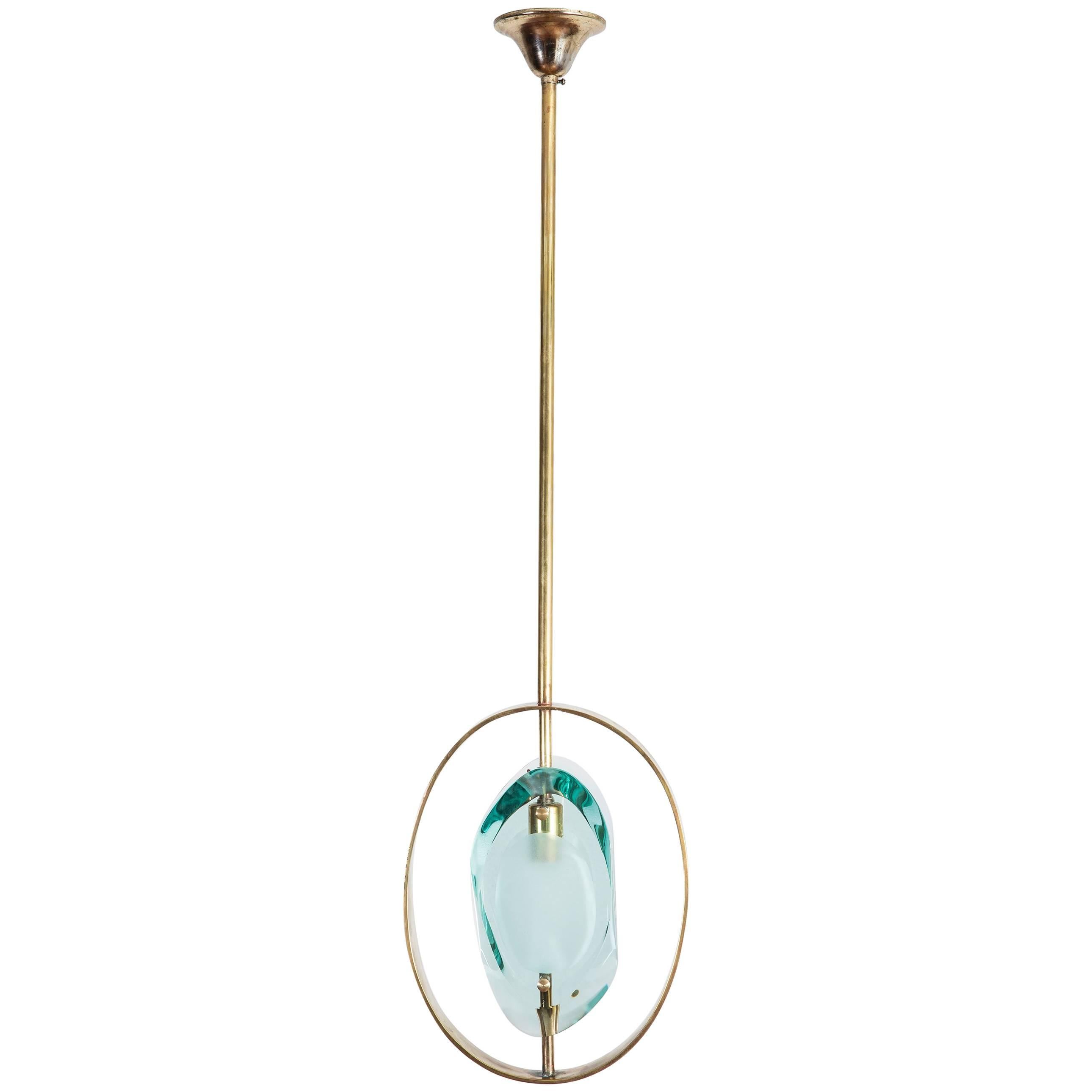 Max Ingrand Brass Pendant Ceiling Lamp 'Model 1933' for Fontana Arte, 1961