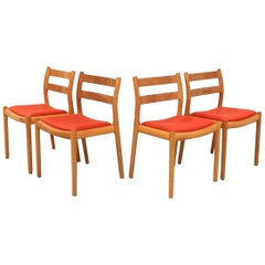 Set of Four Oak Moller Chairs Niels Otto Moller Model No. 84