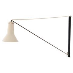Vintage Metal Dutch Mid-Century Modern Arc Wall Light by Willem Hagoort, 1950s