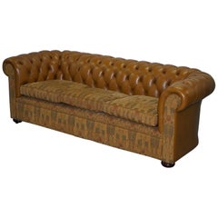 Liberty's London Leather and Fabric Chesterfield Sofa Fleming & Howland