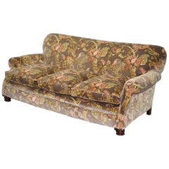 Antique Howard Style Victorian Sofa Reupholstered in Ian Sanderson Poppinjay Velvet