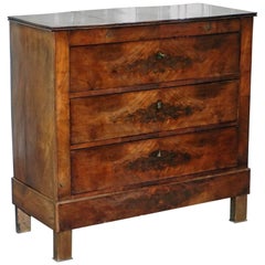 Rare Antique Swedish Biedermeier Mahogany circa 1880 Chest of Drawers