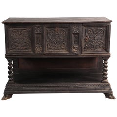 Early 19th Century Hand-Carved Spanish Revival Sideboard