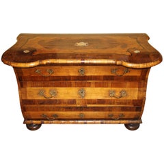 18th Century German Walnut Commode with Contrasting Marquetry Inlay