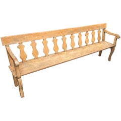 19th Century French Painted Hall Bench