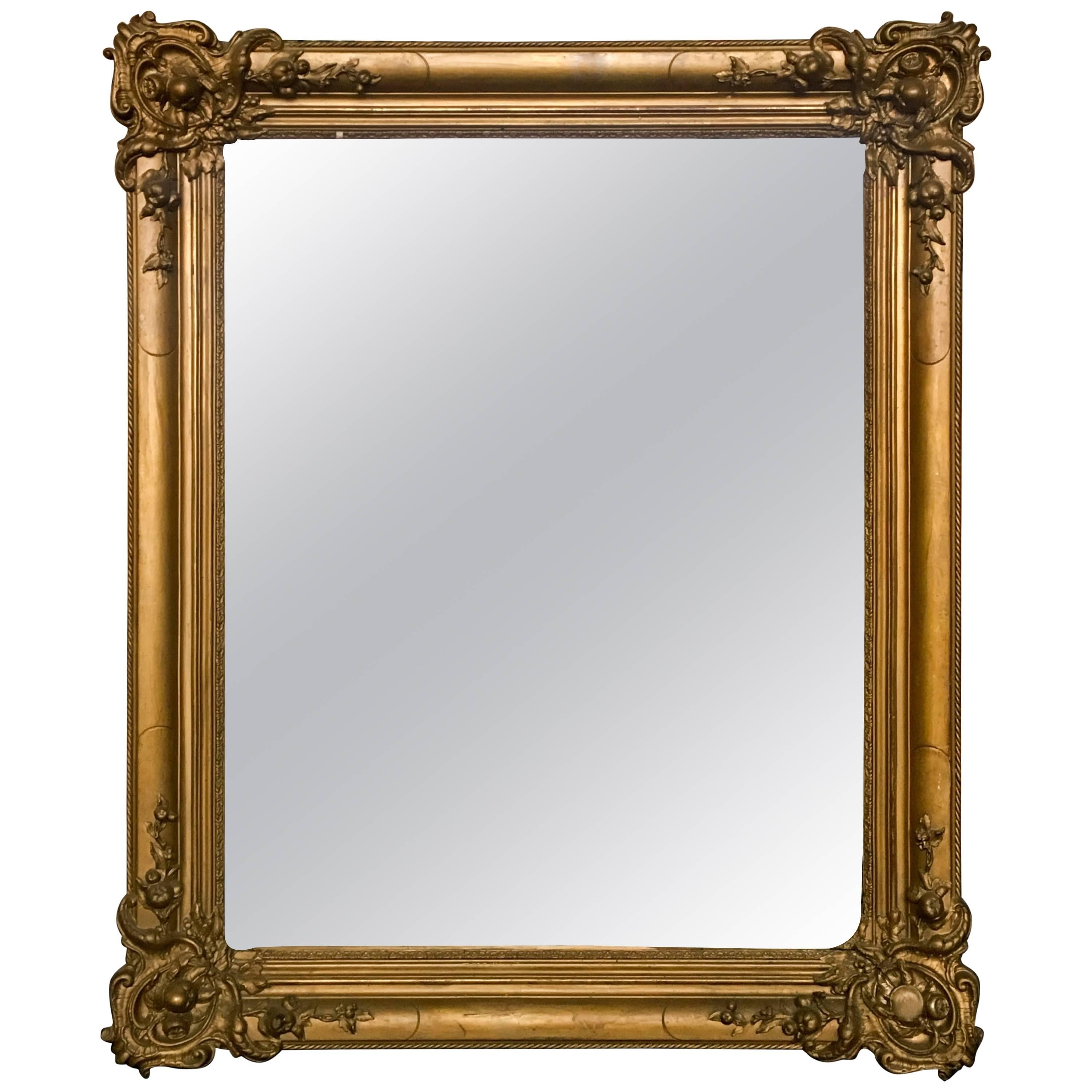 19th Century French Giltwood Crystal Mirror