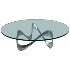 Large Knut Hesterberg Aluminum and Glass Snake Table