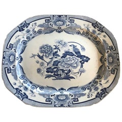 19th Century English Blue and White Transferware Platter