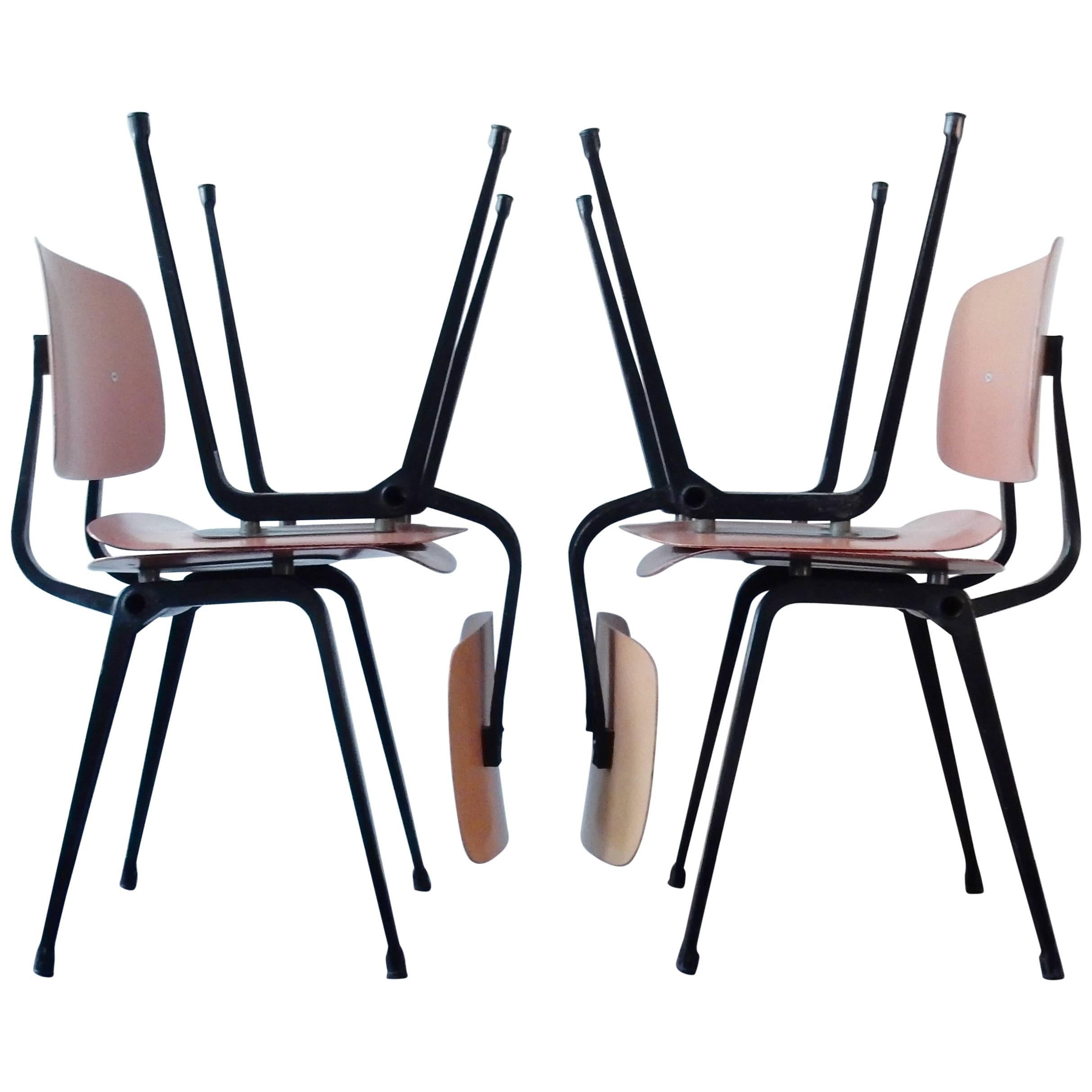 Set of Four Industrial Chairs, Model Revolt by Friso Kramer for Ahrend de Cirkel