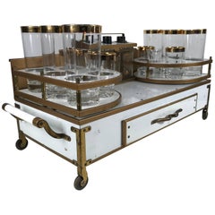 Midcentury Italian Regency Portable Tabletop Bar Caddy