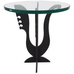 Pucci De Rossi Glass Top Sculpture Bronze Patinated Designed Base