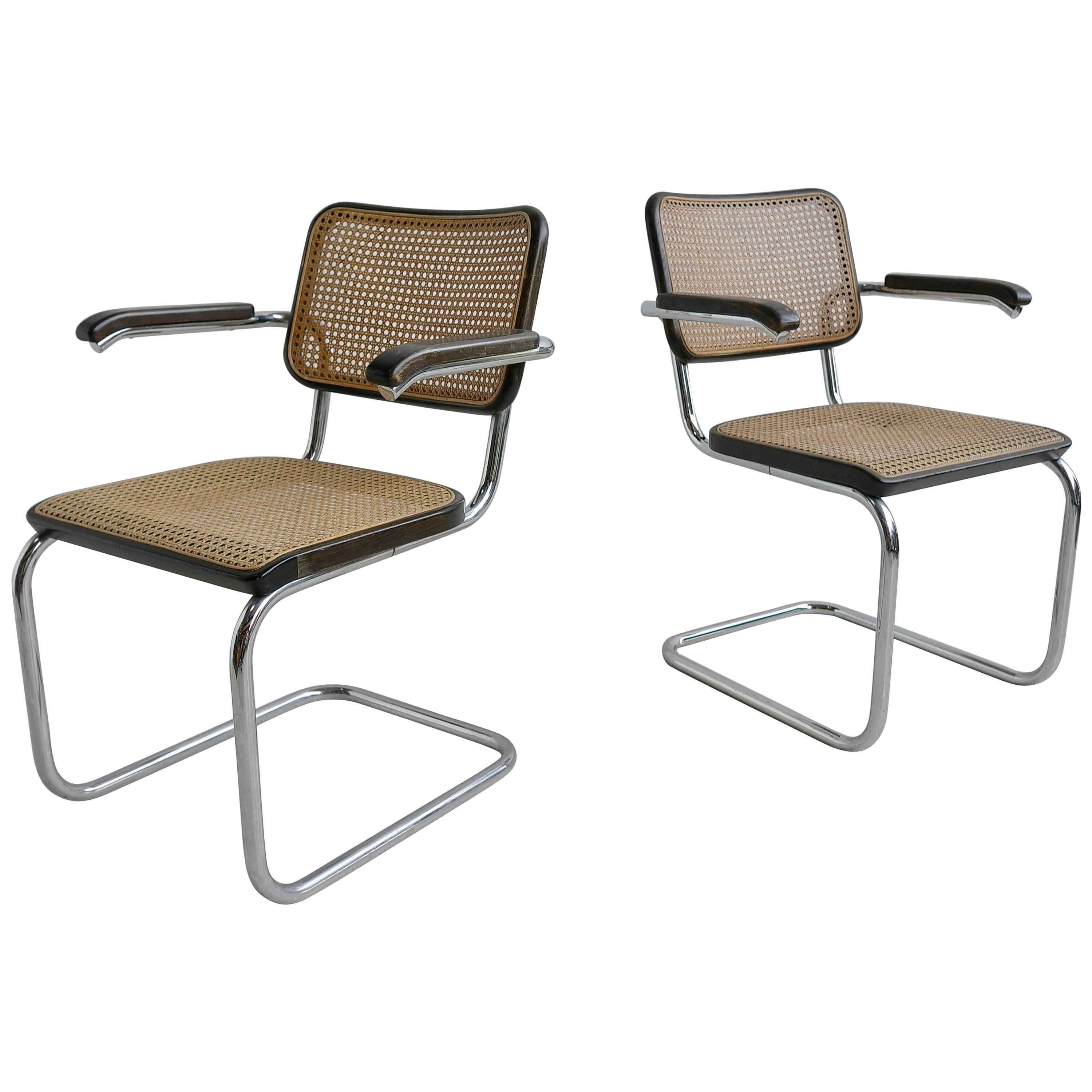 Pair of Marcel Breuer S64 Chairs by Thonet
