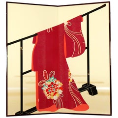 Contemporary Japanese Screen with Kimono