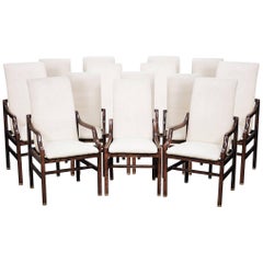 Great Set of 16 Used Walnut Dining Chairs by Henredon
