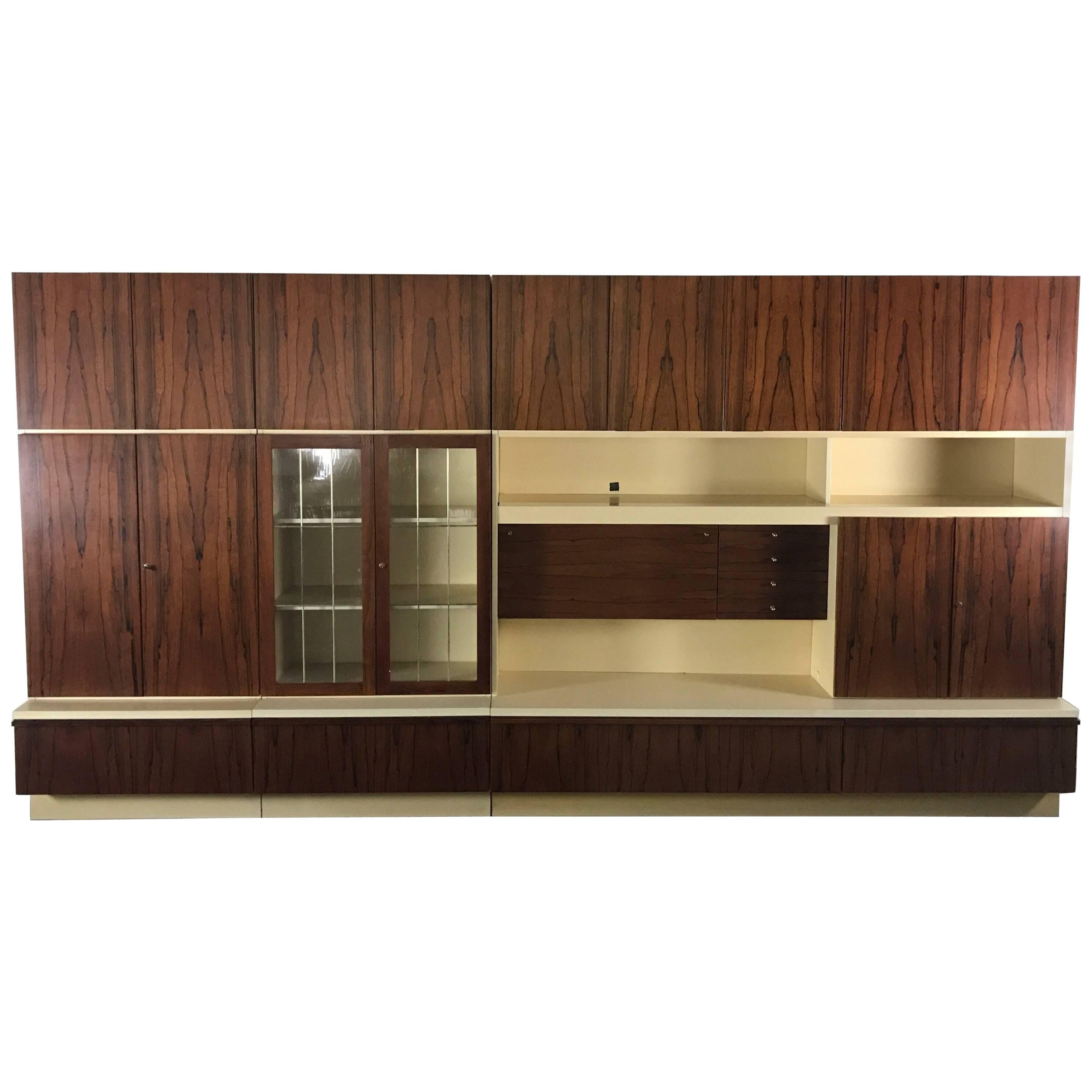 Massive Mid-Century Modern Rosewood Wall Unit by Bartels of Germany