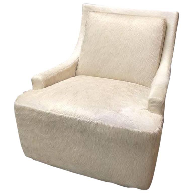 New Barbara Barry Scoop Swivel Cowhide Chair for HBF