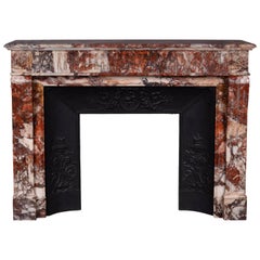 Antique Louis XVI Style Fireplace with Flutings in Seravezza Marble