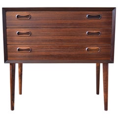Danish Rosewood Three-Drawer Entry Chest, 1960s Danish Rosewood Three-Drawer Entry Chest, 1960s