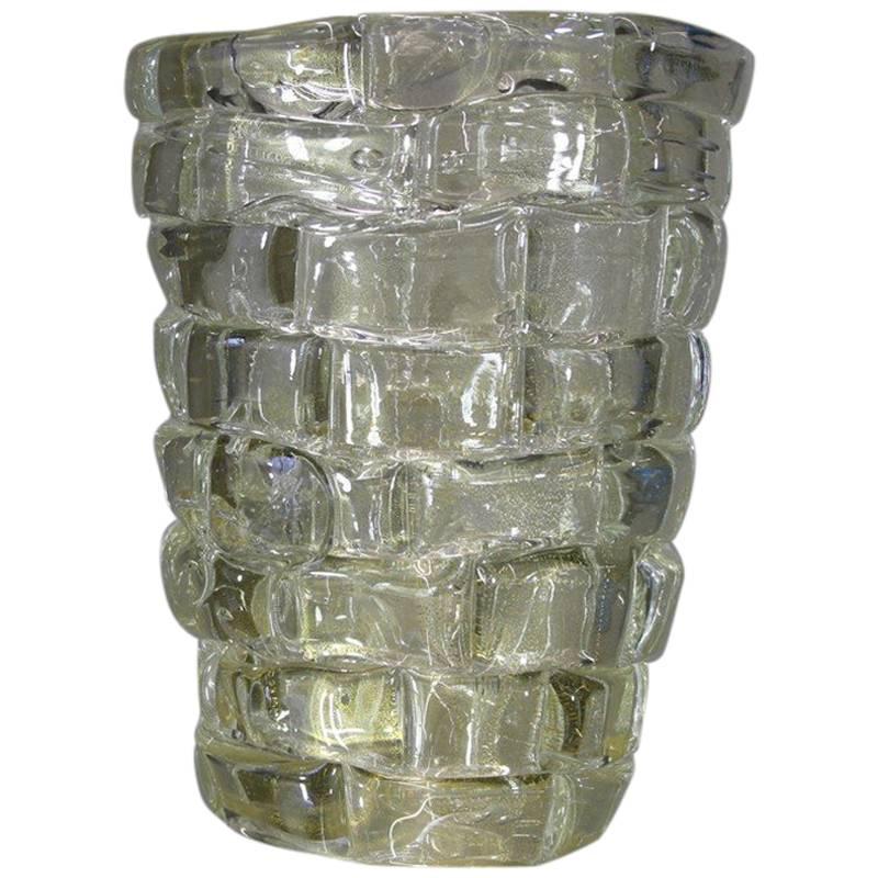 Murano Glass Vase, Italy 'Clear'