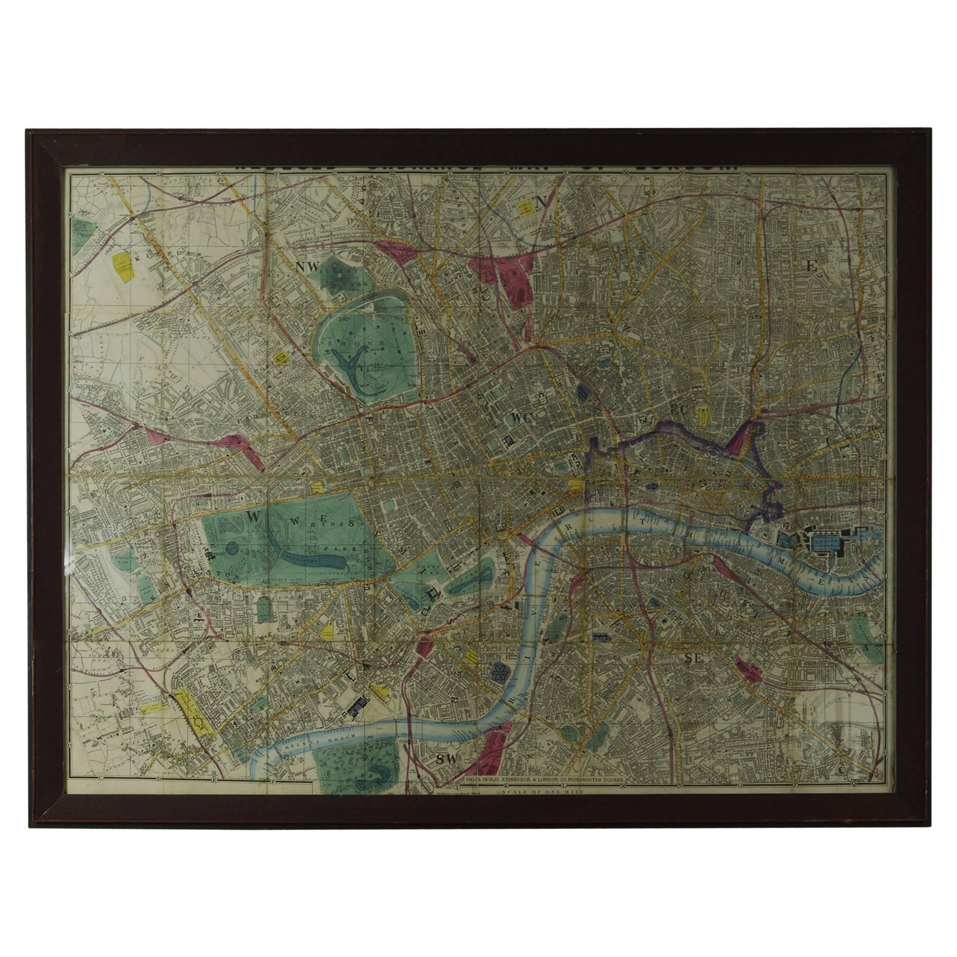 Original John Dunn's Ordnance Map of London, 19th Century
