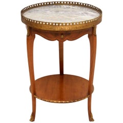 Antique French Marble-Top Side Table