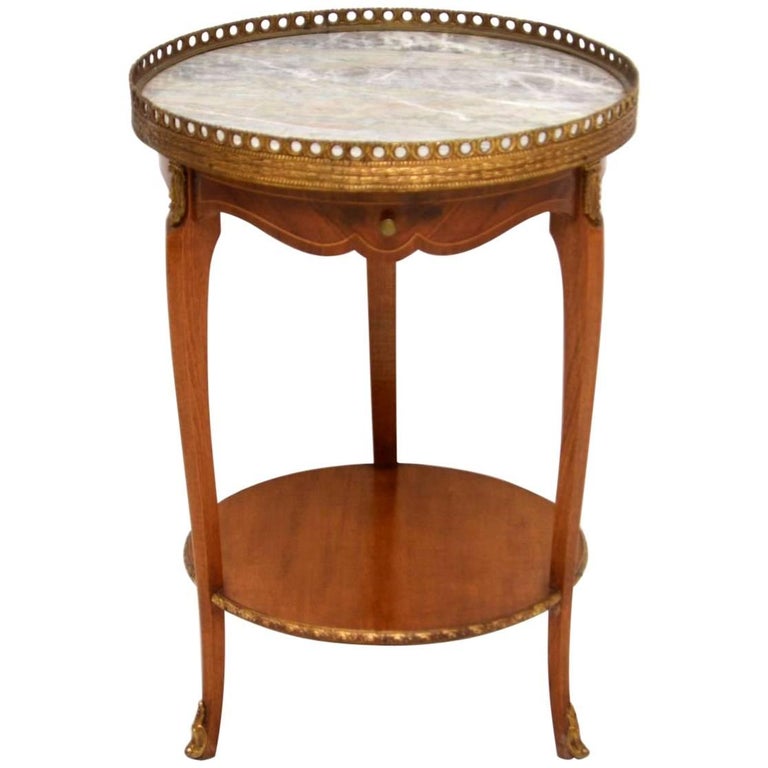Antique French MarbleTop Side Table at 1stDibs