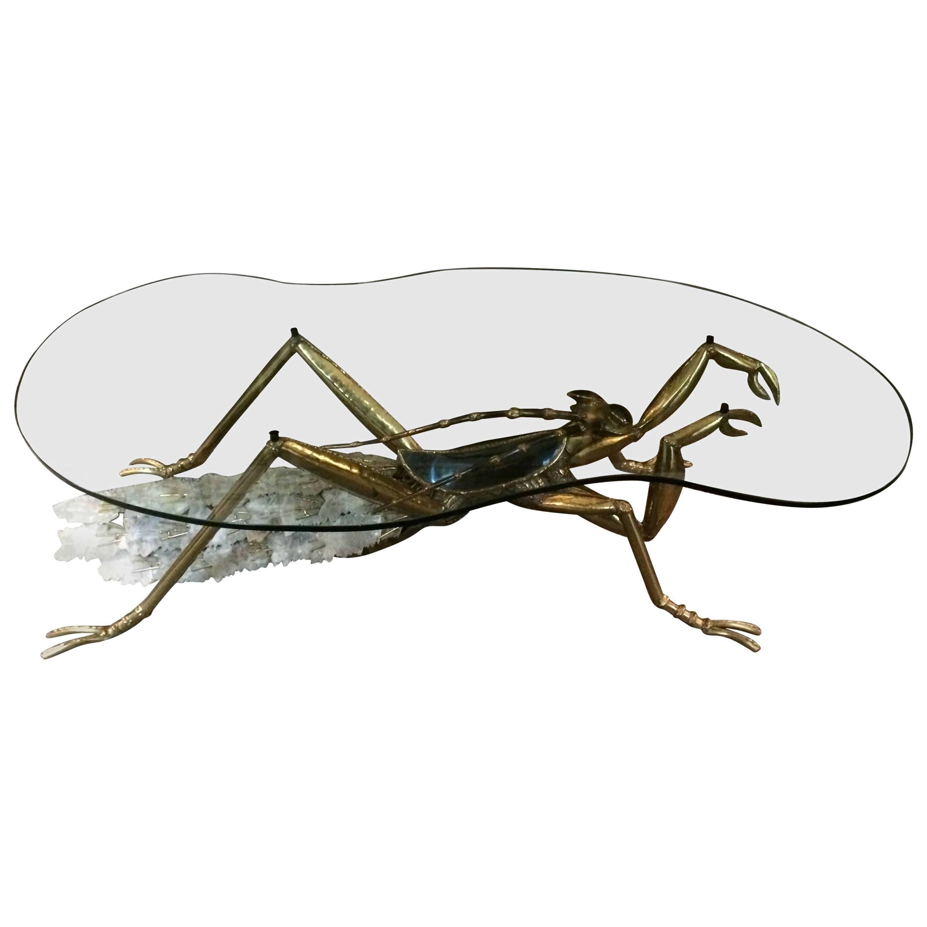 Massive Jacques Duval Brasseur Coffee Table in Form of a Praying Mantis For Sale