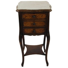 Antique Louis XV Style Bedside Cupboard in Kingwood and Tulipwood