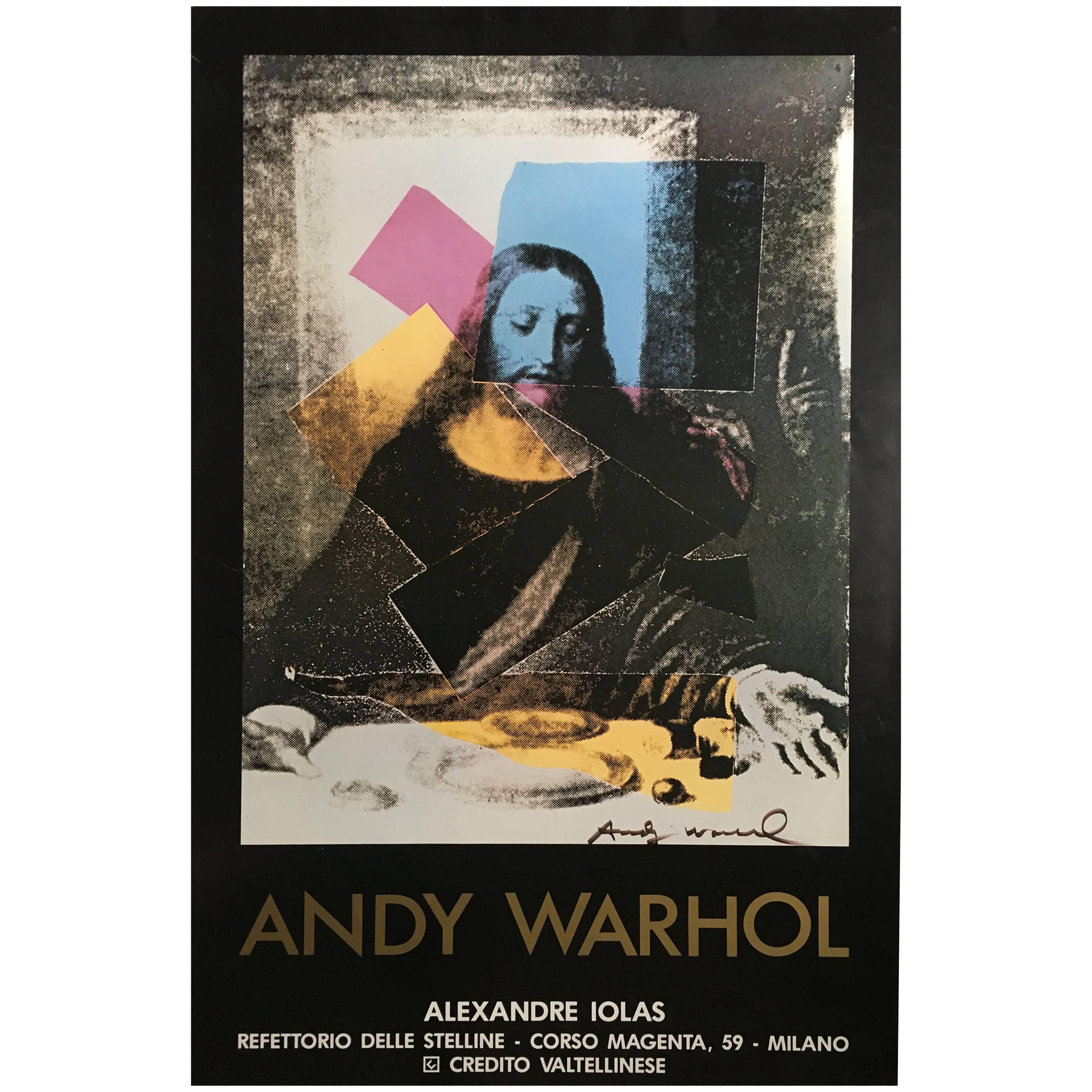 Andy Warhol Last Supper Exhibition Signed Rare Poster by Iolas Gallery For Sale