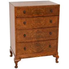 Antique Walnut Bow Front Chest of Drawers
