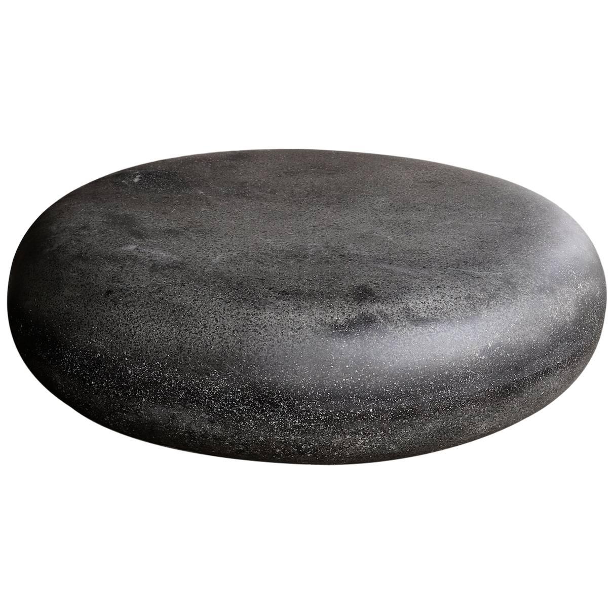 Cast Resin 'Pebble' Low Table, Coal Stone Finish by Zachary A. Design