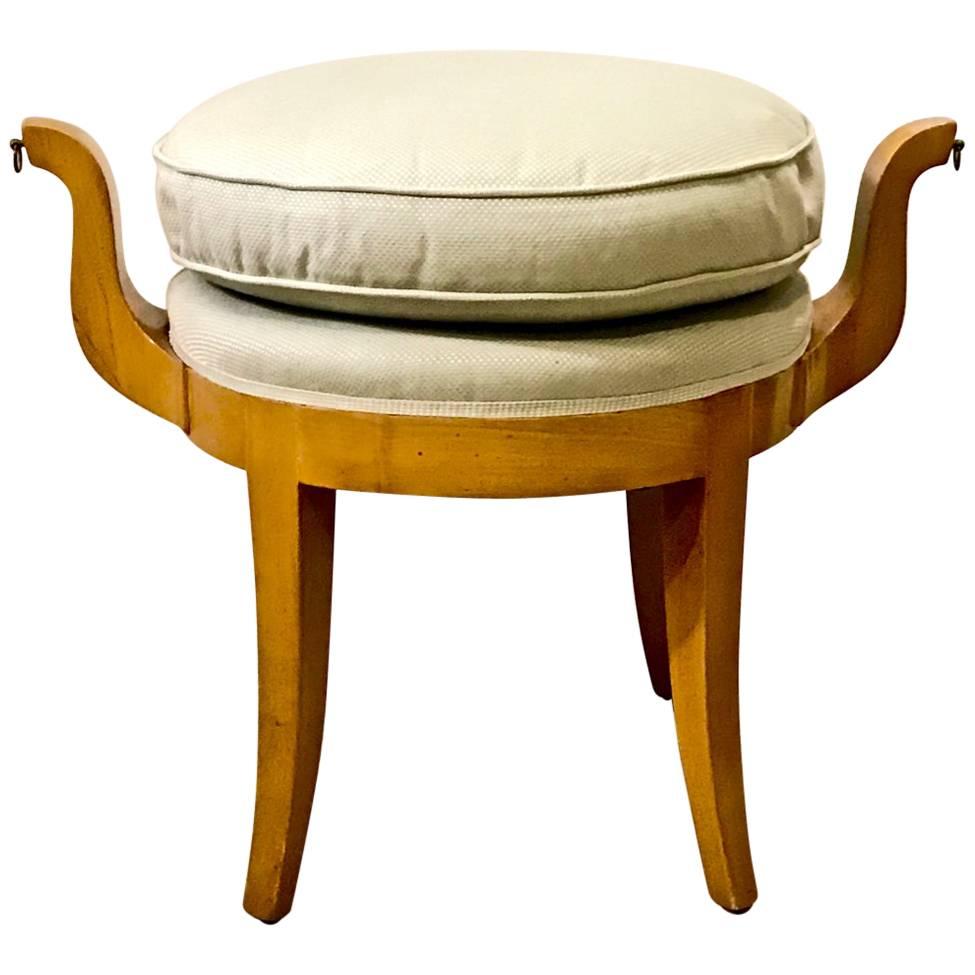 French Deco Vanity Stool in Sycamore