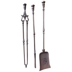 19th Century English Fireplace Tools or Fire Tools